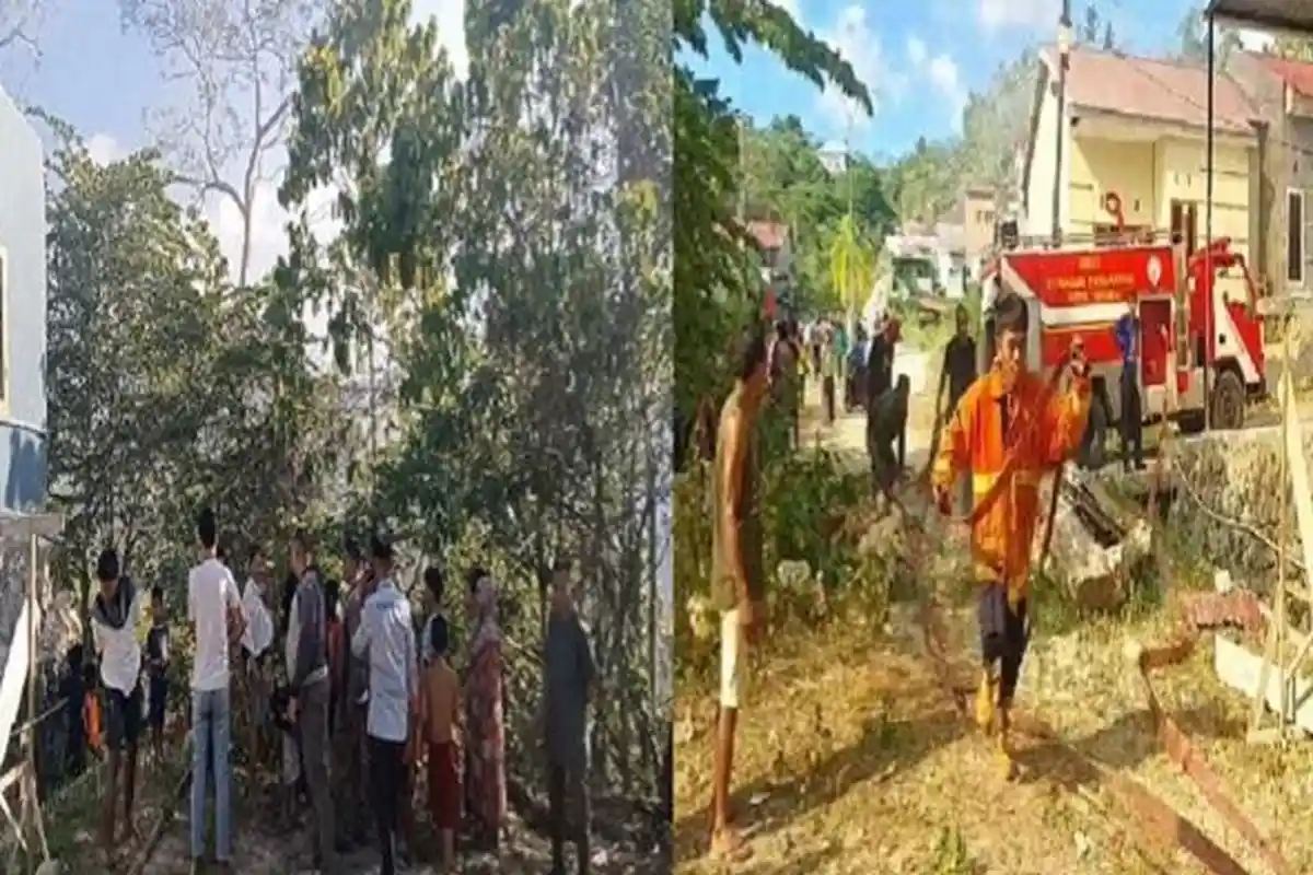 Kobaran Api Kebakaran Lahan di Baubau Sulawesi Tenggara Sisa 7 Meter Lagi Bakar Rumah Warga