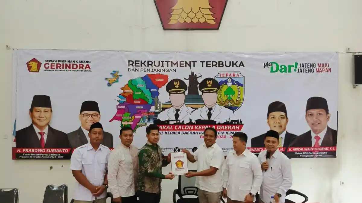 Gerindra Panen Pendaftar, Baru Sehari Dibuka 6 Bacabup Bacawabup Jepara Langsung Merapat 