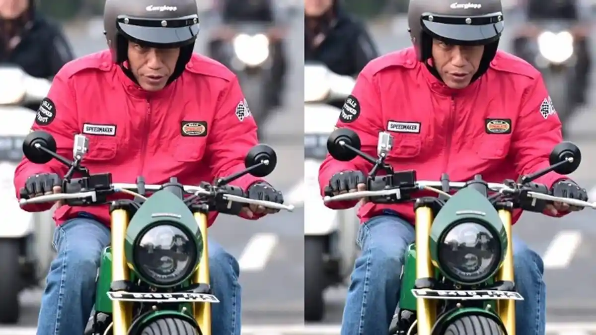 Viral Foto Jokowi Naik Motor Retro Modifikasi, Segini Harga Jaket dan Helm, Semua Karya Anak Bangsa