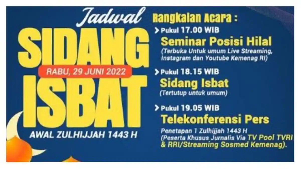 LINK Live Streaming Hasil Sidang Isbat Penetapan 1 Dzulhijjah dan Hari Raya Idul Adha 1443 H
