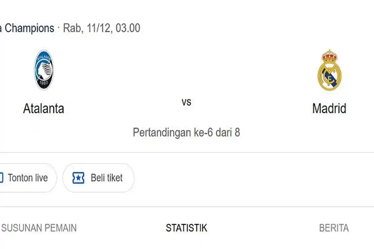 Prediksi Skor dan Susunan Pemain Atalanta vs Real Madrid, Adu Tajam Retegui dan Vinicius