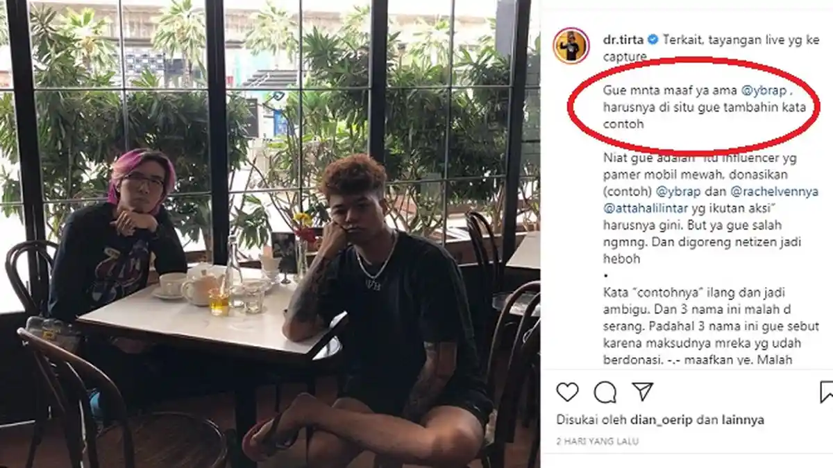 Dr Tirta Minta Maaf Setelah di ILC TV One Sindir Atta Halilintar dan Arap, Bukan Itu Maksudnya