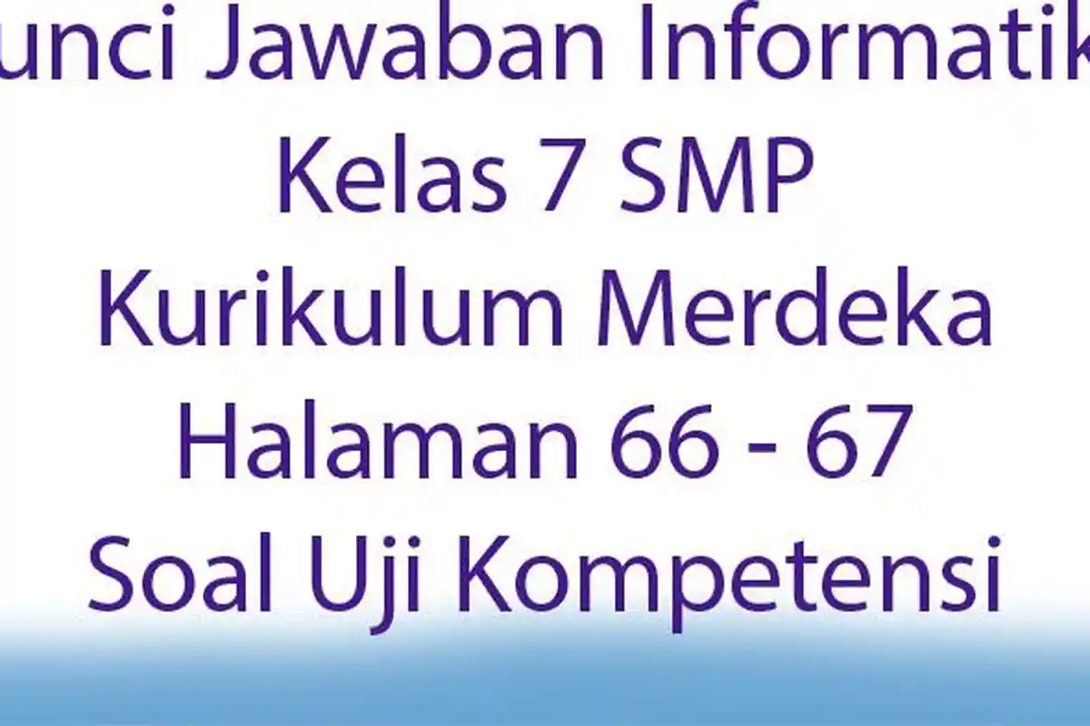 Kunci Jawaban Informatika Kelas 7 SMP Kurikulum Merdeka Halaman 66 - 67 Soal Uji Kompetensi