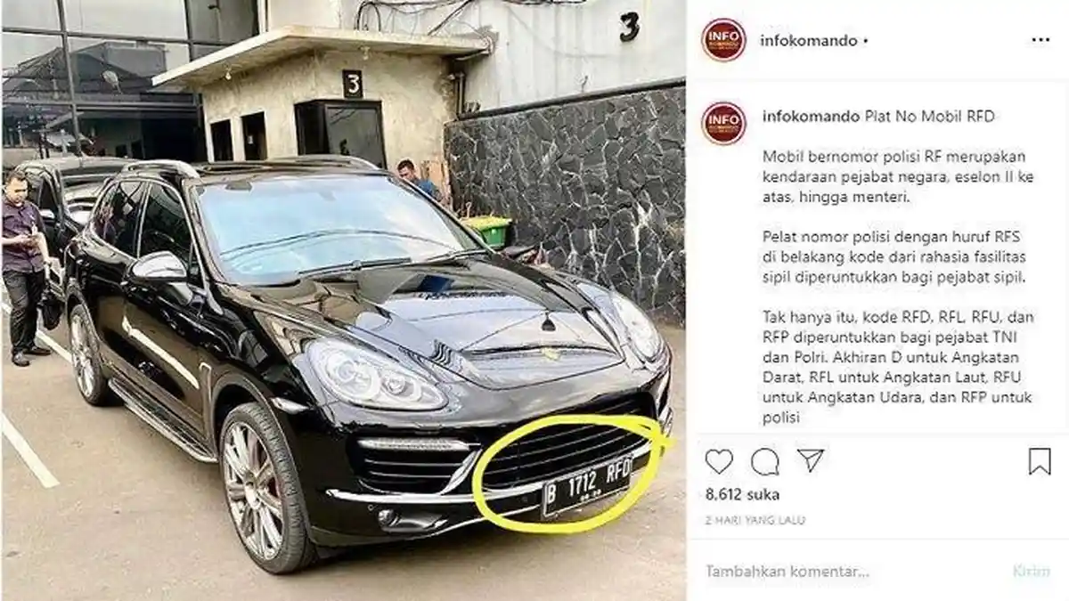 Rahasia Plat Mobil Kode RF, Tidak Boleh Sembarangan Pakai, Bisa Diburu TNI/Polri