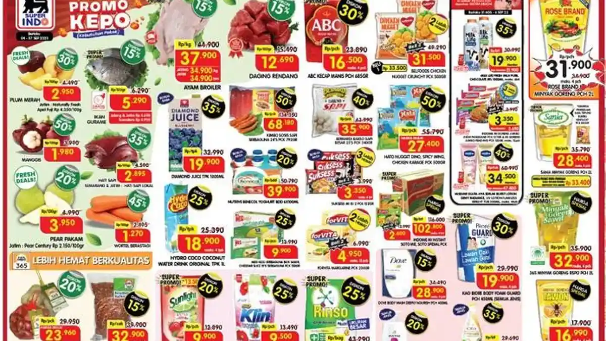 KATALOG Promo Superindo 7-9 September 2023 Popok Rp48 Ribuan, Hati Sapi Diskon 35 Persen