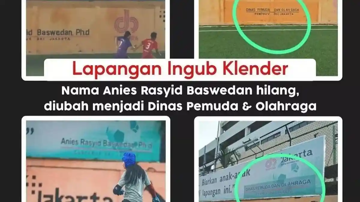 Nama Anies Dihapus dari Lapangan Ingub Klender, Pendukungnya Kena Semprot: Jangan Playing Victim