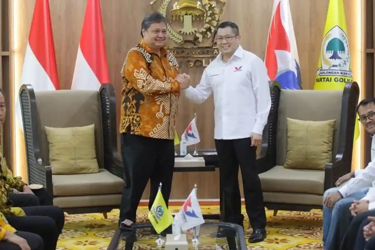 Partai Perindo dan Golkar Bahas Koalisi Besar, HT - Airlangga Sepakat Lanjutkan Program Jokowi