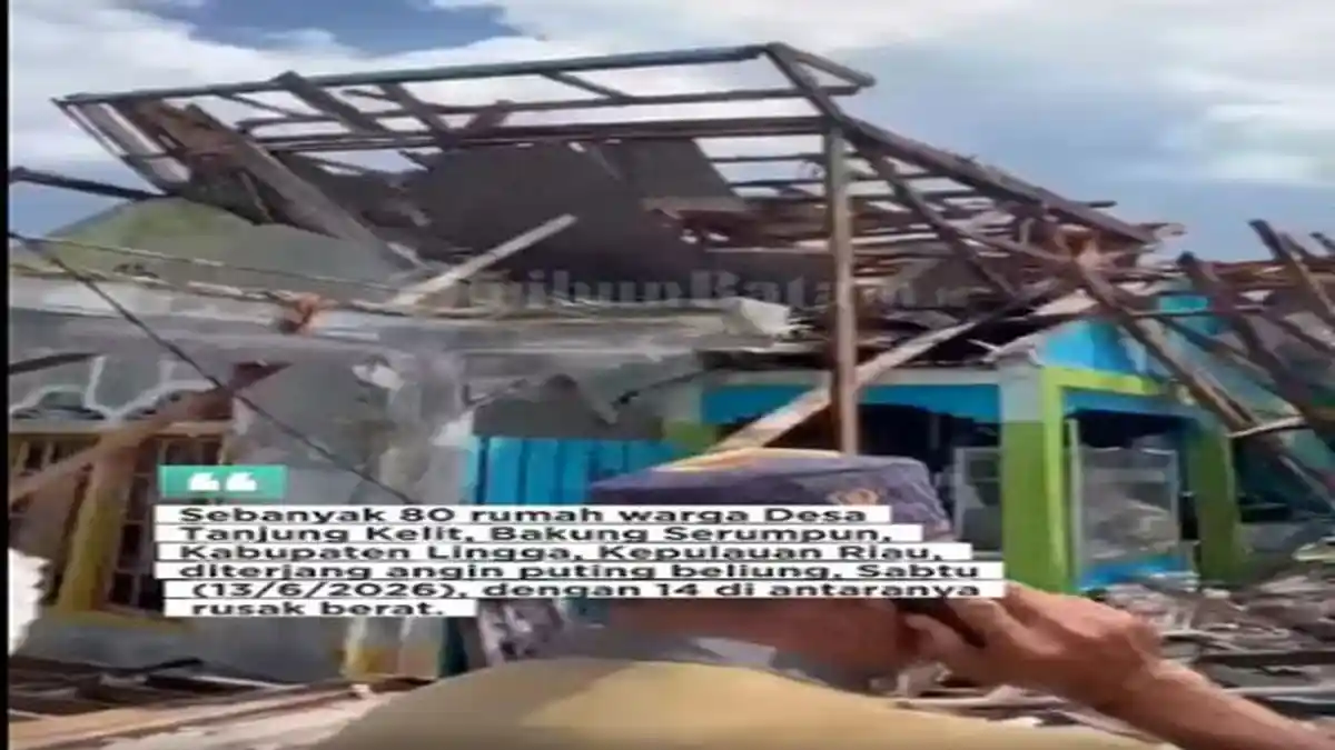 Angin Puting Beliung Rusak 80 Rumah di Tanjung Kelit, BMKG Minta Warga Lingga Waspada Curah Hujan