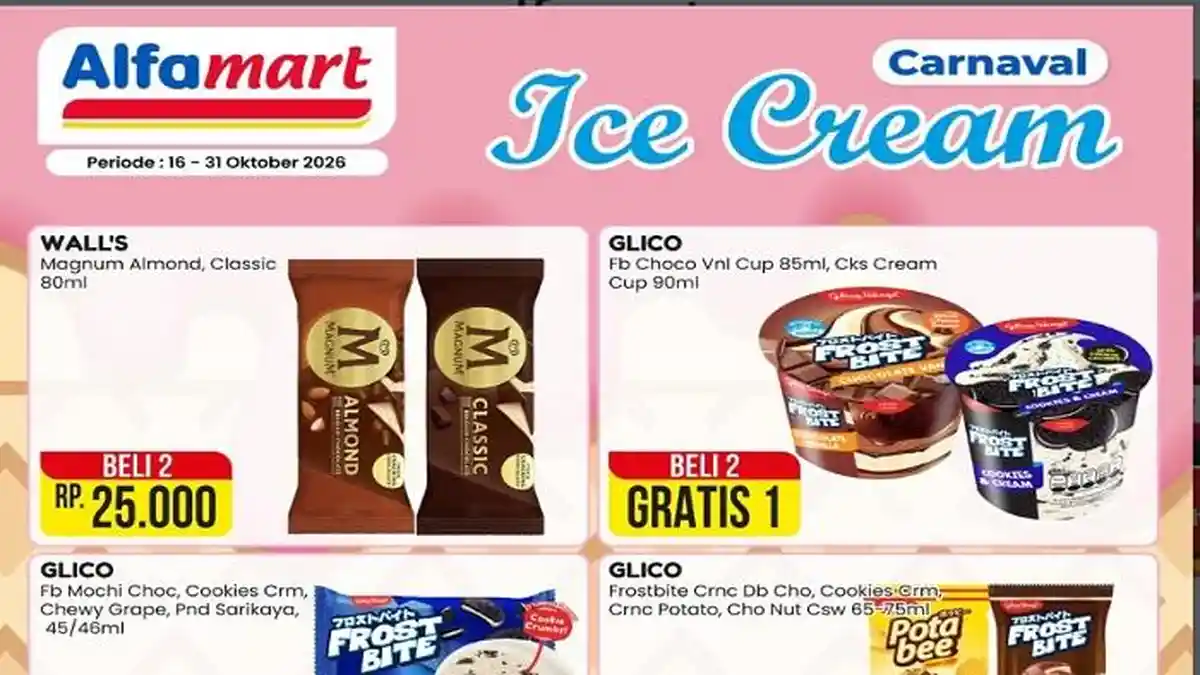 Promo Alfamart 21-23 Oktober Ada Ice Cream, Tebus Minuman Favorit Hanya ...