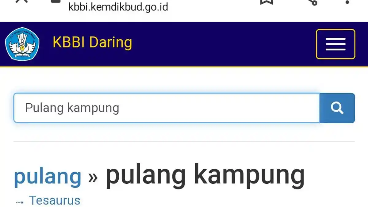 MUDIK dan Pulang Kampung Beda atau Sama? Begini Artinya Menurut Kamus Besar Bahasa Indonesia
