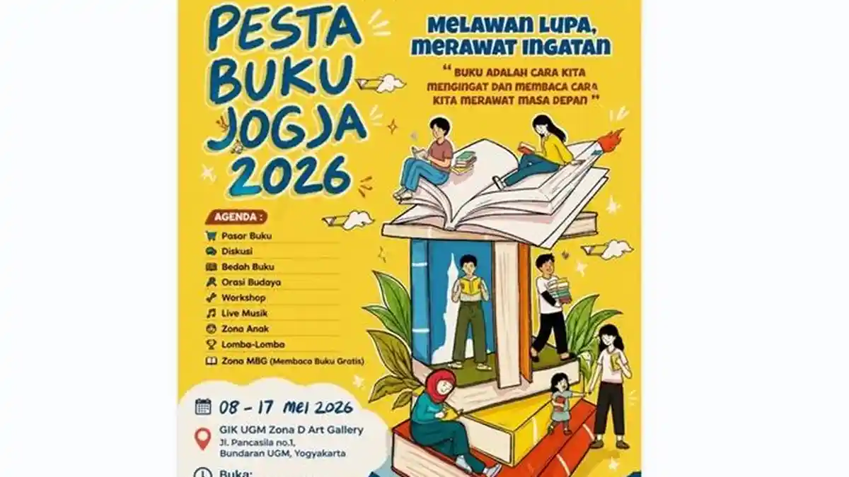Mulai Dibuka Hari Ini, Pesta Buku Jogja 2026 Digelar di GIK UGM