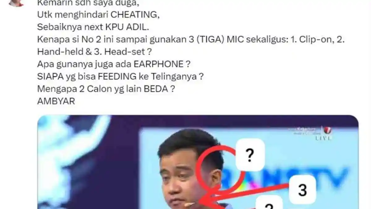 Roy Suryo Ribut Perkarakan Gibran Dapat 3 Mic saat Debat, Ganjar Langsung Membungkam: Semua Sama!