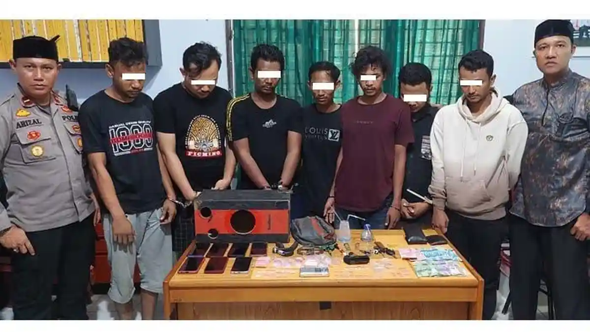 Dua Rumah di Lhokseumawe Digerebek, Polisi Tangkap 7 Pemuda Pemakai Sabu