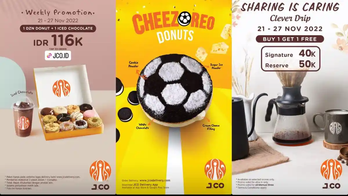 NEW! Promo J.CO 21-27 November 2022, Nikmati 1 Dzn Donuts dan Iced Chocolate dengan Harga Spesial