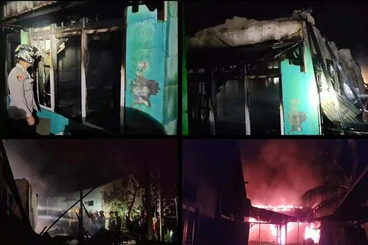 Rumah Warga Tebas Kuala Sambas Ludes Terbakar, Diduga Karena Korsleting Listrik