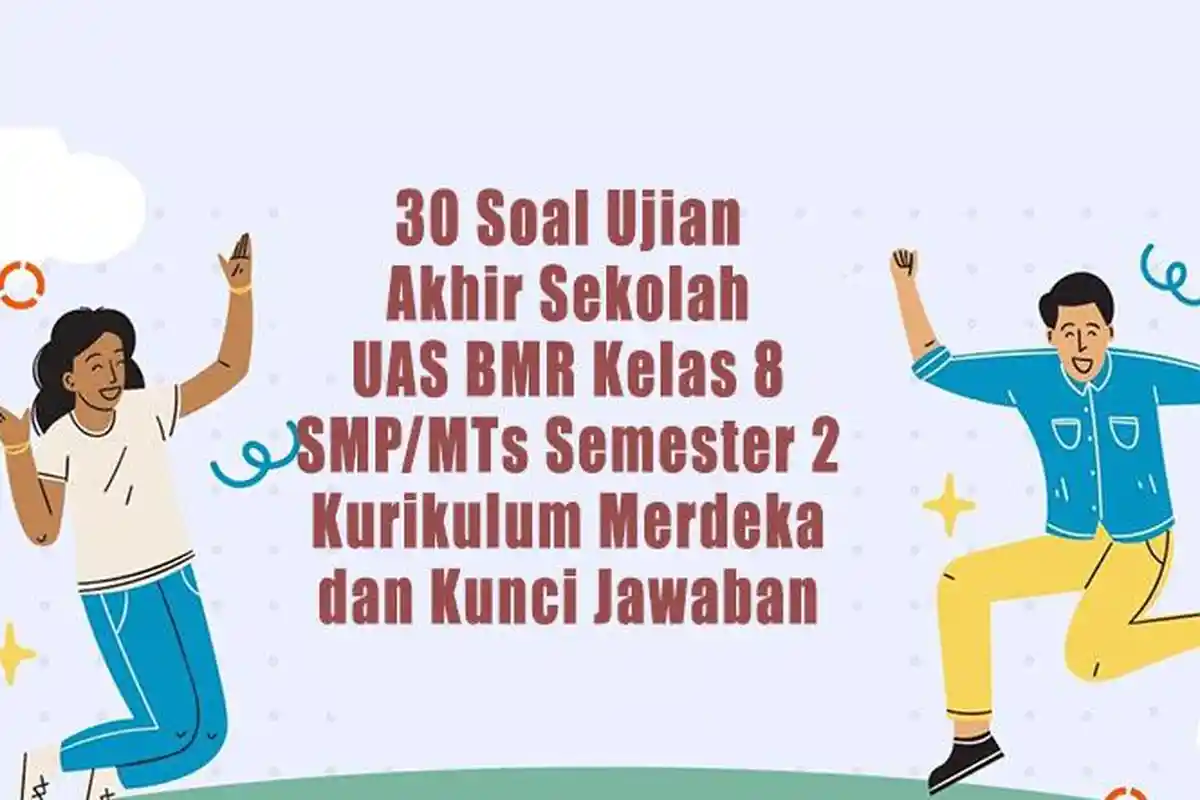 30 Soal Ujian Akhir Sekolah UAS BMR Kelas 8 SMP/MTs Semester 2 Kurikulum Merdeka dan Kunci Jawaban