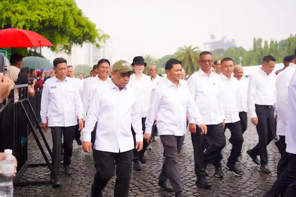 Bupati dan Wabup Bolmong Terpilih Yusra Alhabsyi - Dony Lumenta Ikut Gladi Bersih di Monas Jakarta