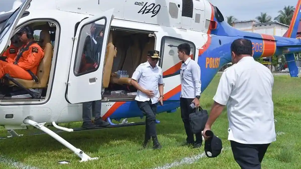 Tinjau PSU Pilkada Parigi Moutong, Gubernur dan Kapolda Sulteng Tumpangi Helikopter
