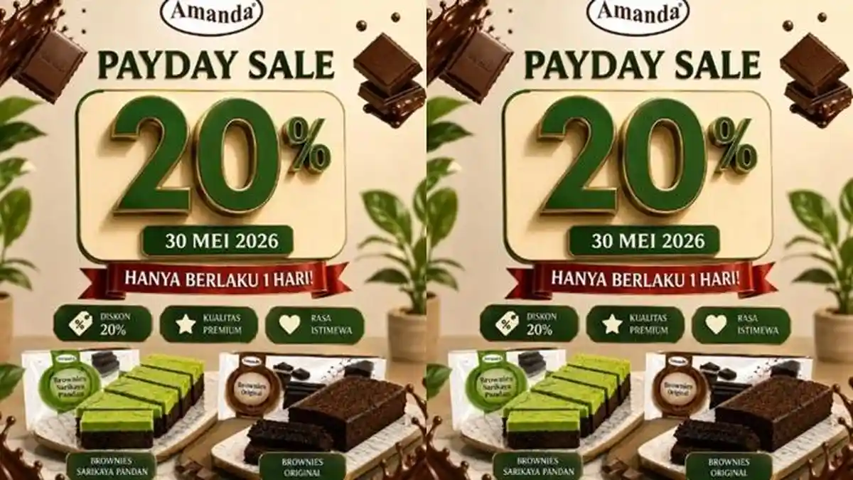 Promo Amanda Brownies di Kalimantan, Hanya Hari ini Dapatkan Diskon 20 Persen