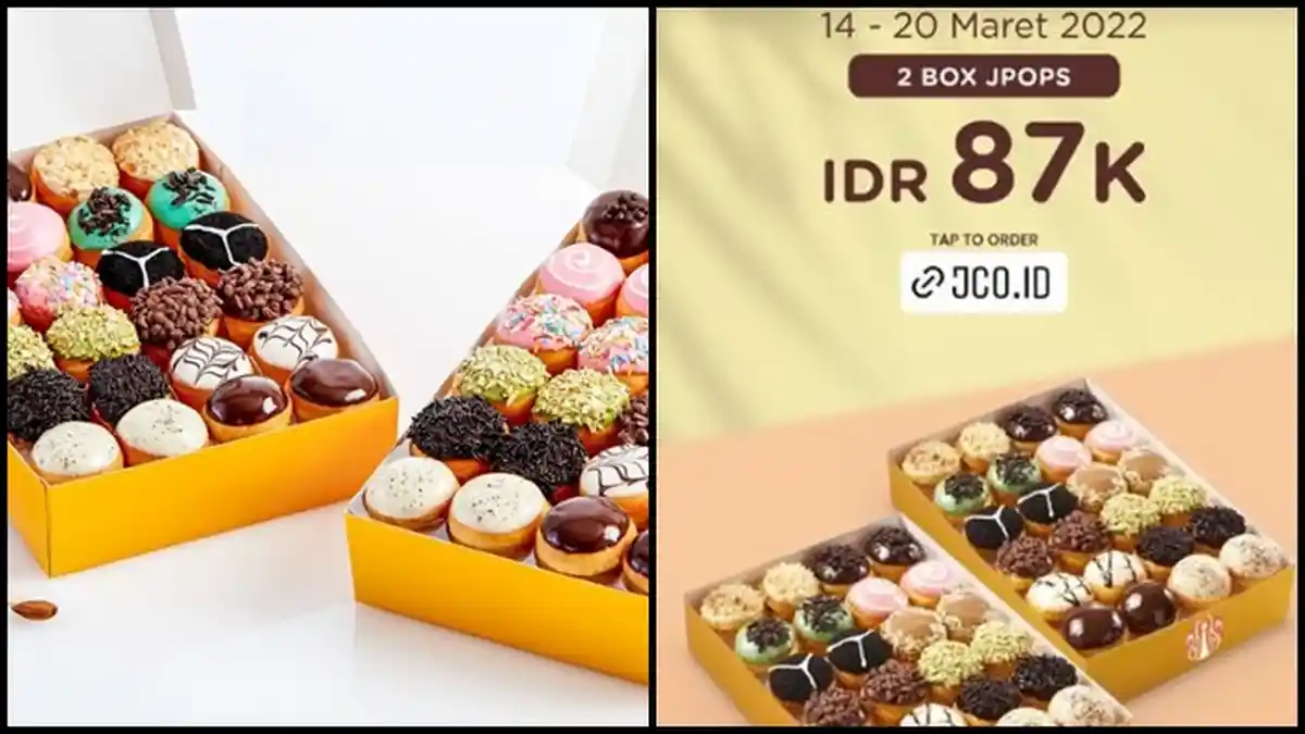 PROMO J.CO Hari ini Selasa 15 Maret 2022, 2 Box Jpops hanya dengan Harga Rp 87.000
