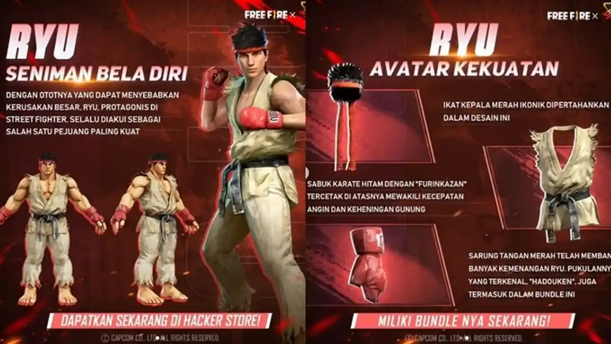 UPDATE Kode Redeem FF 10 Juli 2021: Klaim Sekarang dan Dapatkan Bundle Karakter Ryu Street Fighter