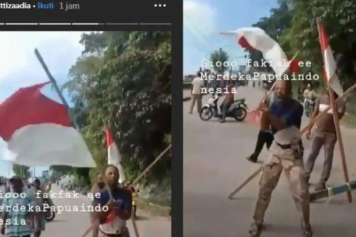 Kerusuhan di Fakfak, Warga Papua Pasang Badan untuk NKRI: Tidak Takut Mati Demi Merah Putih!
