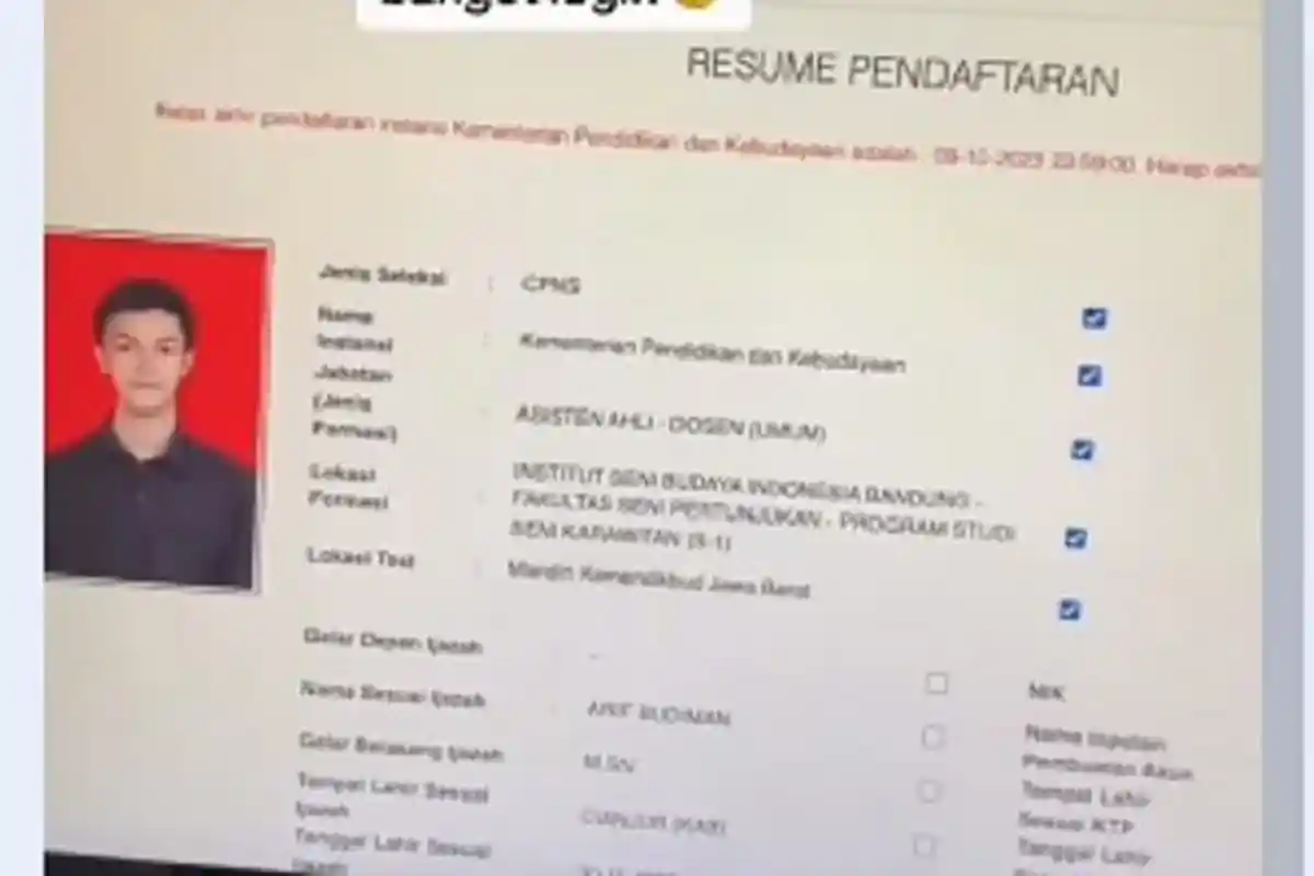 Link dan Cara Cetak Kartu Pendaftaran CPNS dan PPPK Terbaru, Klik Resume Agar Muncul Data Diri