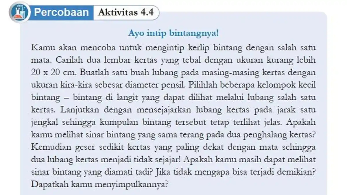 Jawaban Soal IPA Kelas 8 Semester 2 Halaman 116 Kurikulum Merdeka, Percobaan: Aktivitas 4.4