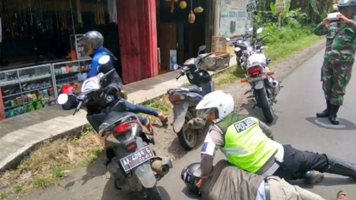 Kejar-kejaran Sengit Antara Polisi dengan Terduga Pelaku Ranmor di Pringsurat