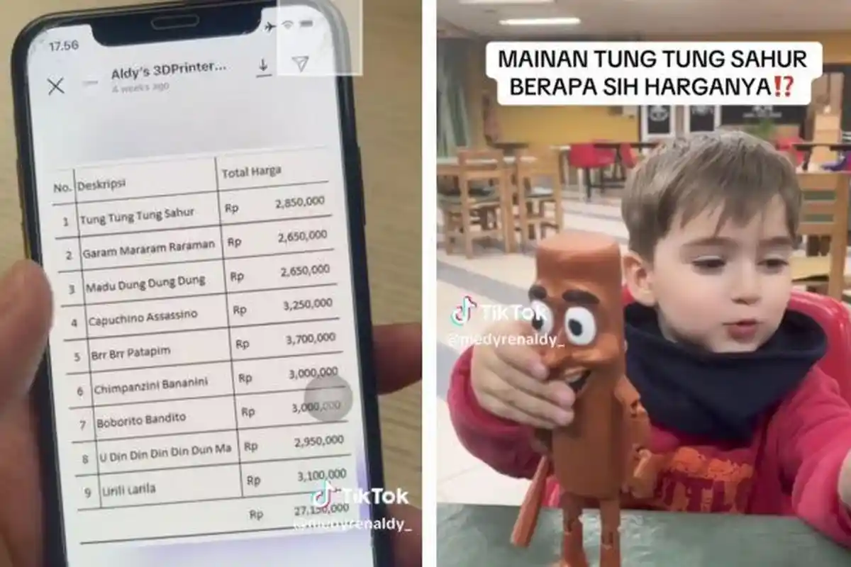 Segini Harga Boneka Tung Tung Sahur yang Viral