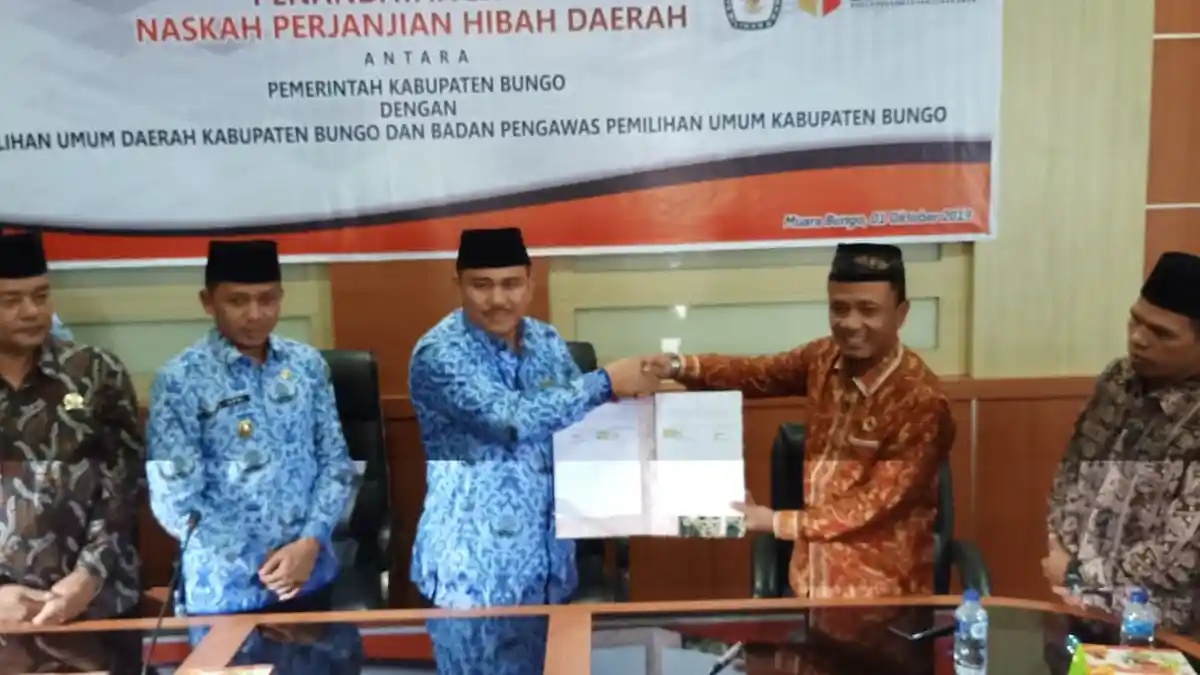 KPU Bungo Tandatangani NPHD untuk Pilkada 2020, Segini Besarnya