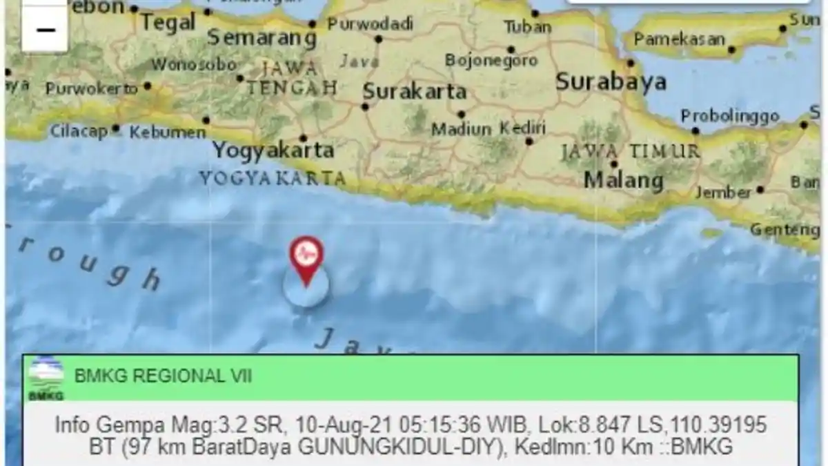 Gempa Terkini Pagi Ini Selasa (10/8/2021), Berikut Info Lokasi dan Magnitudo