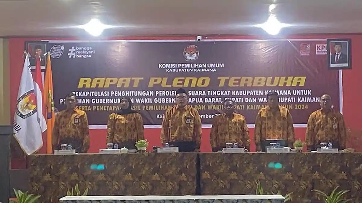 KPU Kaimana Pleno Rekapitulasi Perolehan Suara Pilgub dan Pilbup 2024