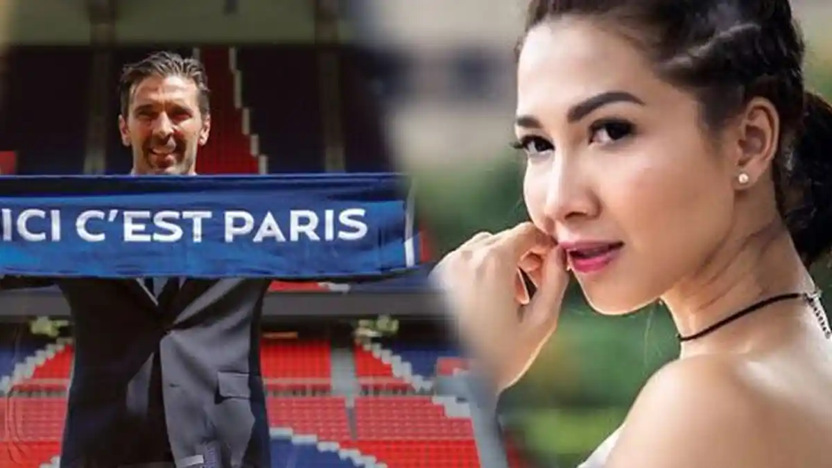 Setelah Mesut Ozil, Andrea Dian Foto Bareng Buffon di Singapura