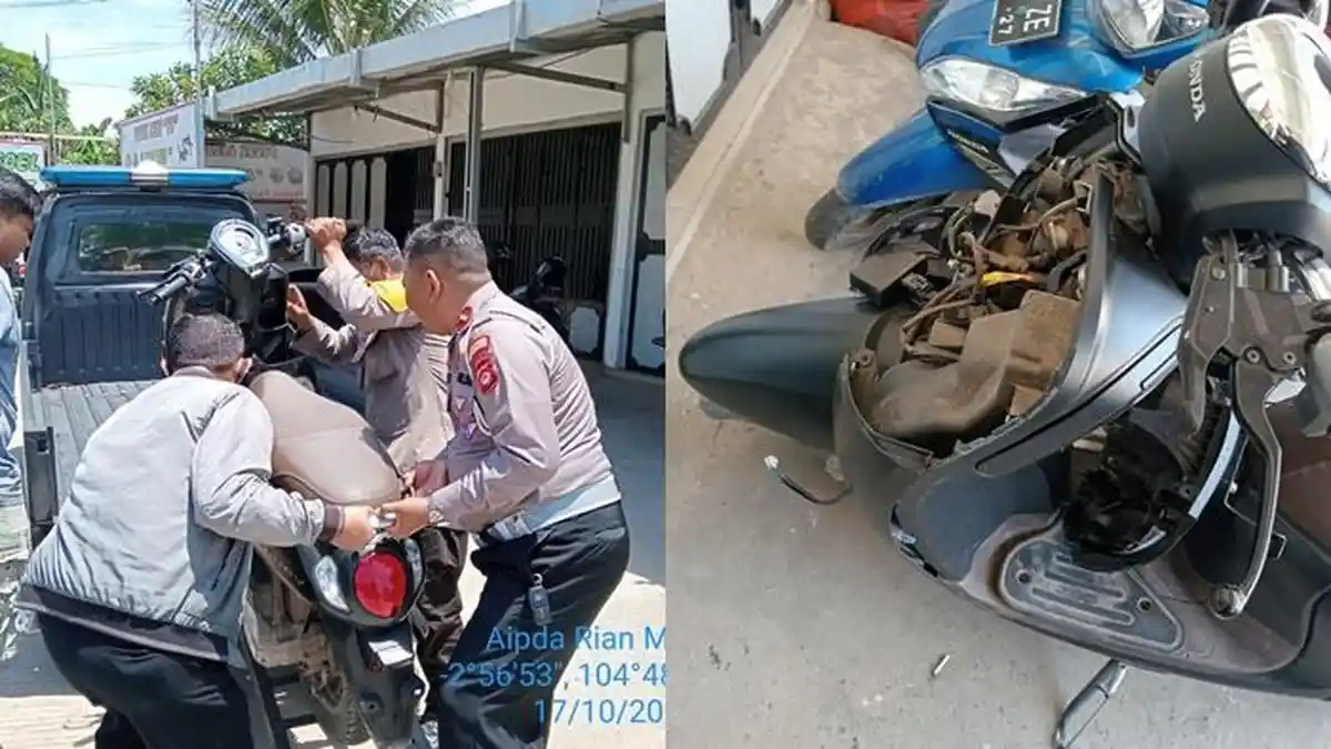 2 Motor di Palembang Beradu Kambing, Seorang Pengendara Terkapar Pingsan