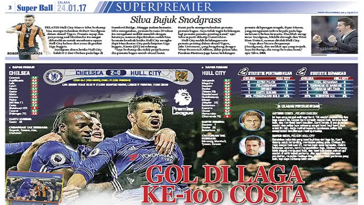 Gol Diego Costa di Laga Ke-100