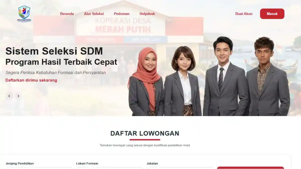 Link Pengumuman Hasil Seleksi Administrasi Manajer Koperasi Merah Putih, Cek Sekarang