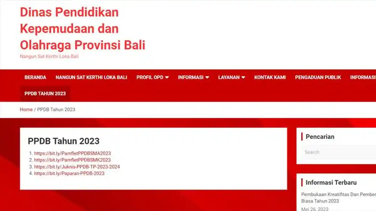 Cara Daftar dan Login Link disdikpora.baliprov.go.id, PPDB Bali 2024 Jenjang SD, SMP, SMA, SMK!