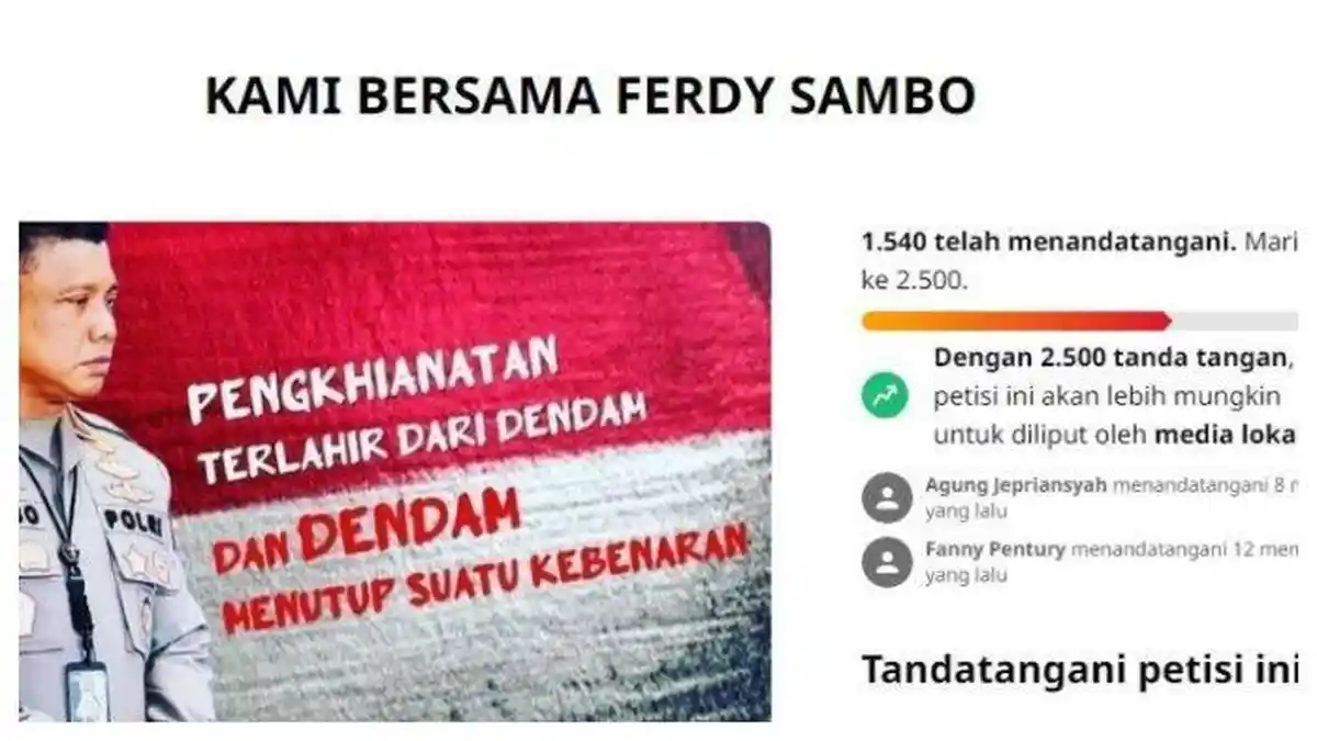 Muncul Petisi Tolak Hukuman Mati Ferdy Sambo hingga Lebih Seribu Orang Mendukung