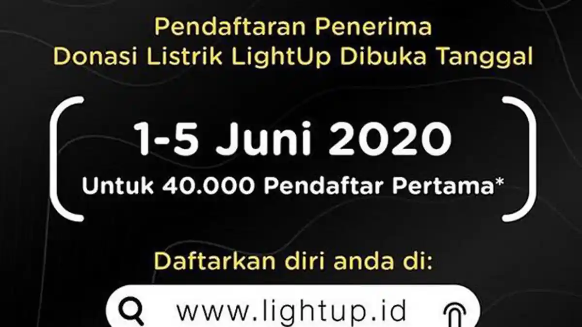 Cara Dapat Diskon Listrik Bulan Juni di www.lightup.id, Kuotanya 40.000 Pendaftar, Catat Jadwalnya