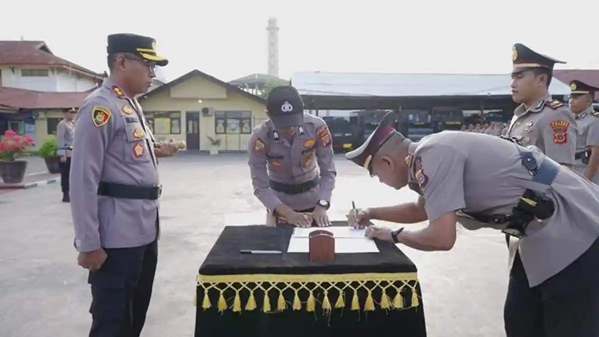 Kapolres Pidie Pimpin Sertijab Kasat Lantas, Kasat Samapta dan 3 Kapolsek