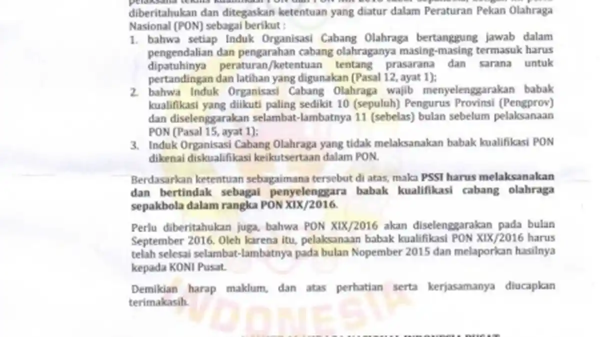 PSSI Kecam Surat Tim Transisi: Teror dan Bikin Gaduh Pra PON