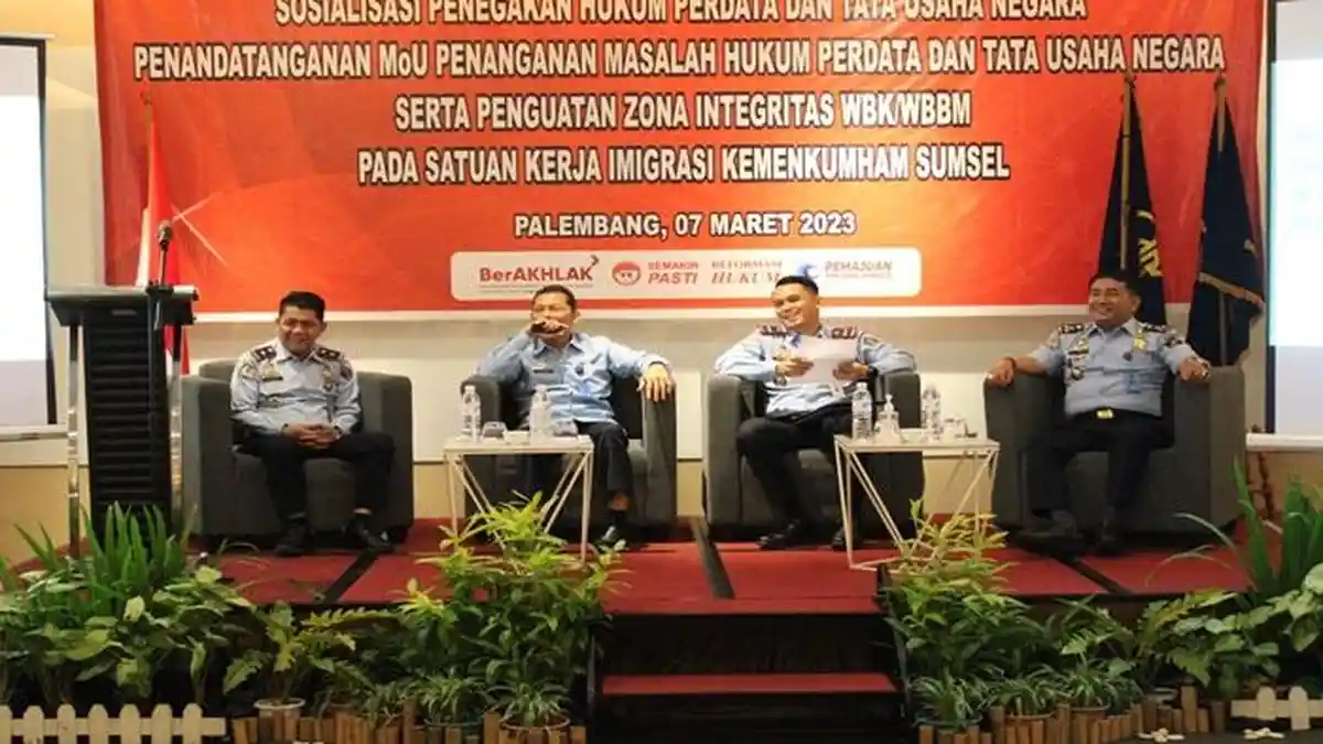 Kemenkumham Sumsel Gelar Sosialisasi Penegakan Hukum Perdata dan Tata Usaha Negara