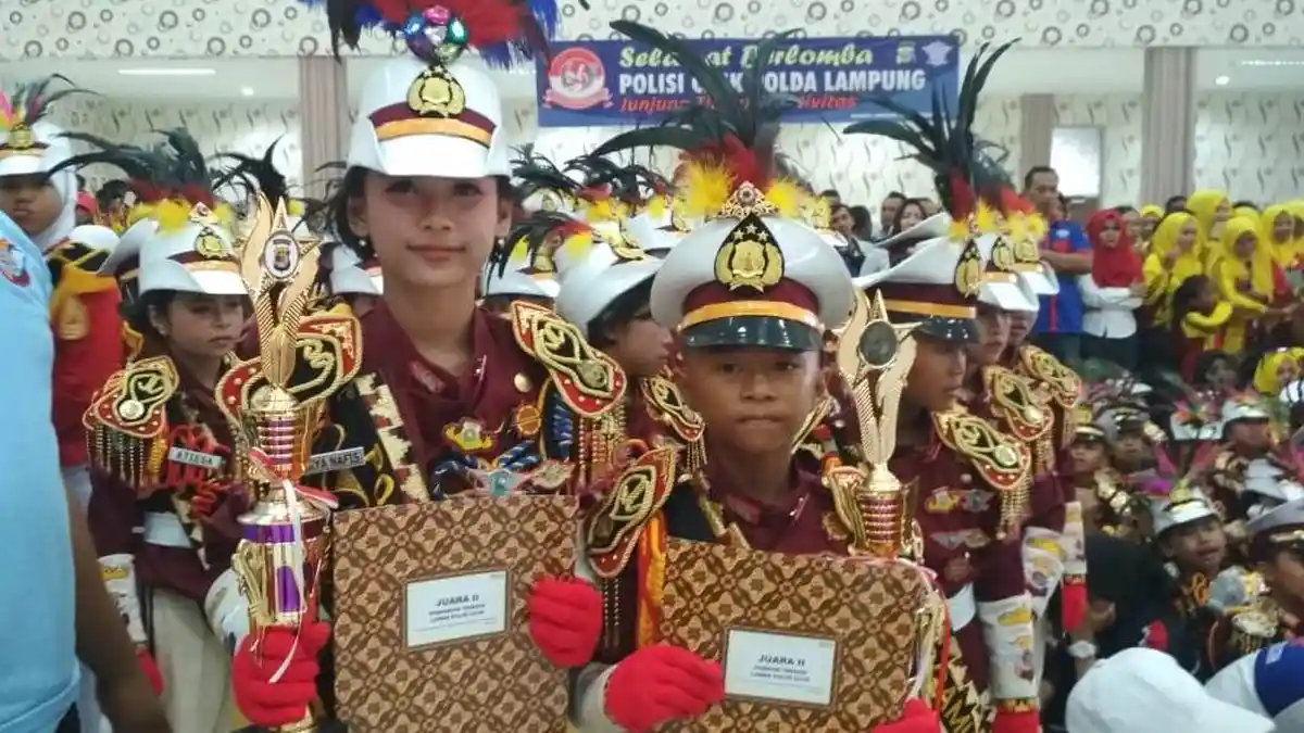 Pocil Tanggamus Raih Juara 2 Danton dan Formasi Terbaik Lomba Polisi Cilik Piala Kapolda