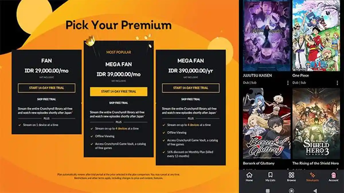 CARA NONTON Anime di Crunchyroll, Cek Harga Langganan di Crunchyroll