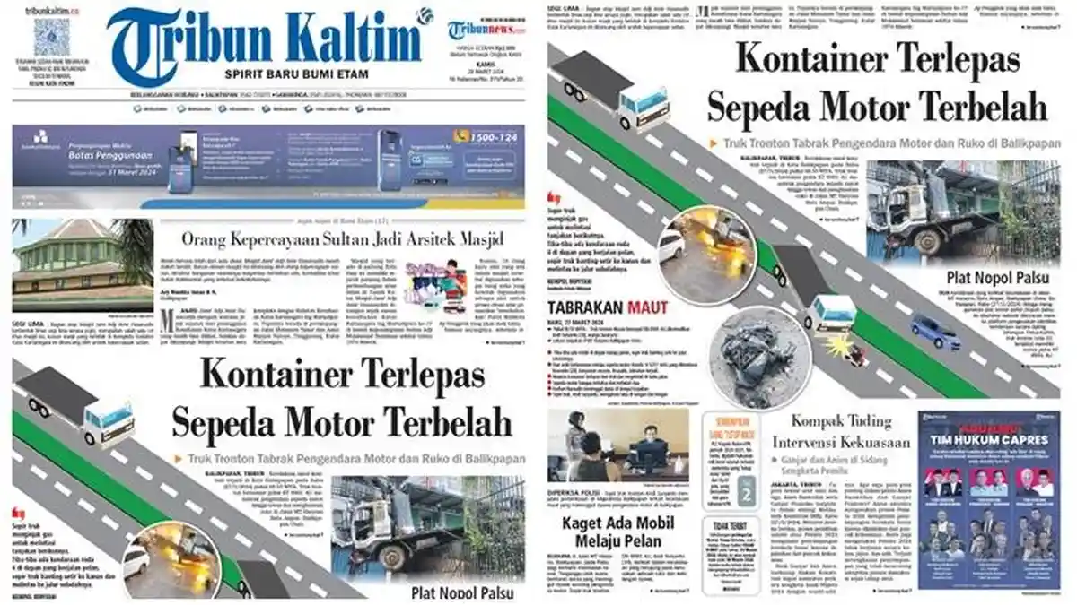 Tabrakan Maut di Balikpapan, Kontainer Truk Tronton Terlepas, Sepeda Motor Terbelah