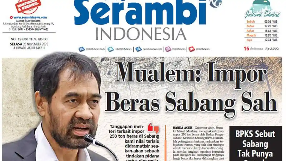Mualem: Impor Beras Sabang Sah