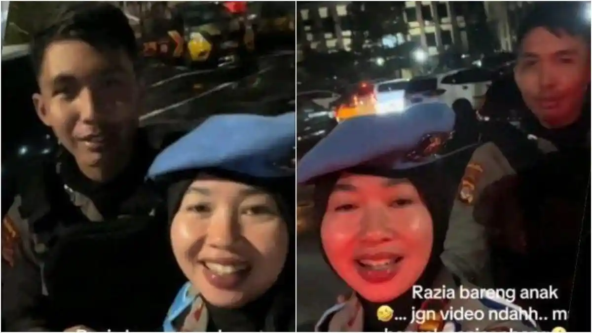 Sama-sama Polisi, Ibu dan Anak Kompak saat Razia Bareng, Pangkat Ibu Lebih Mentereng, Videonya Viral