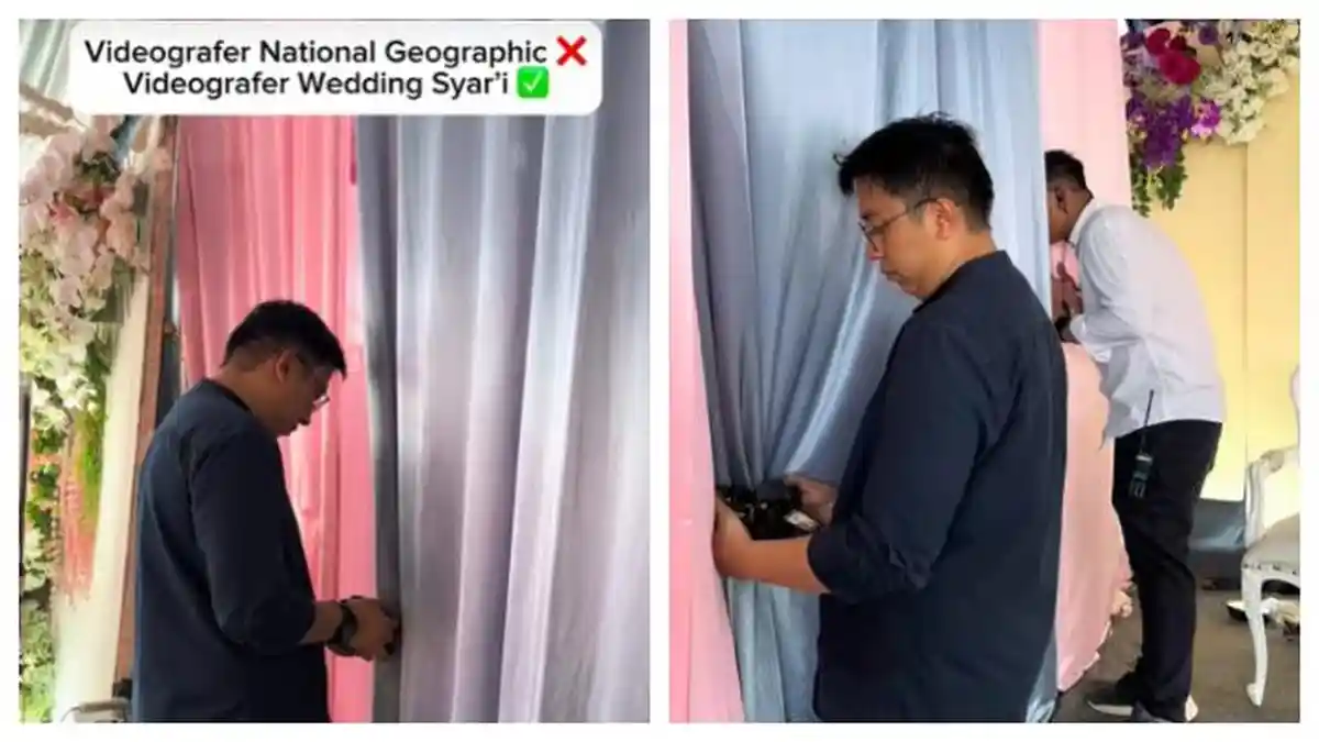 Viral Video Crew Videografer Ini Ambil Gambar dengan Cara Mengintip, Pernikahan Konsep Syari