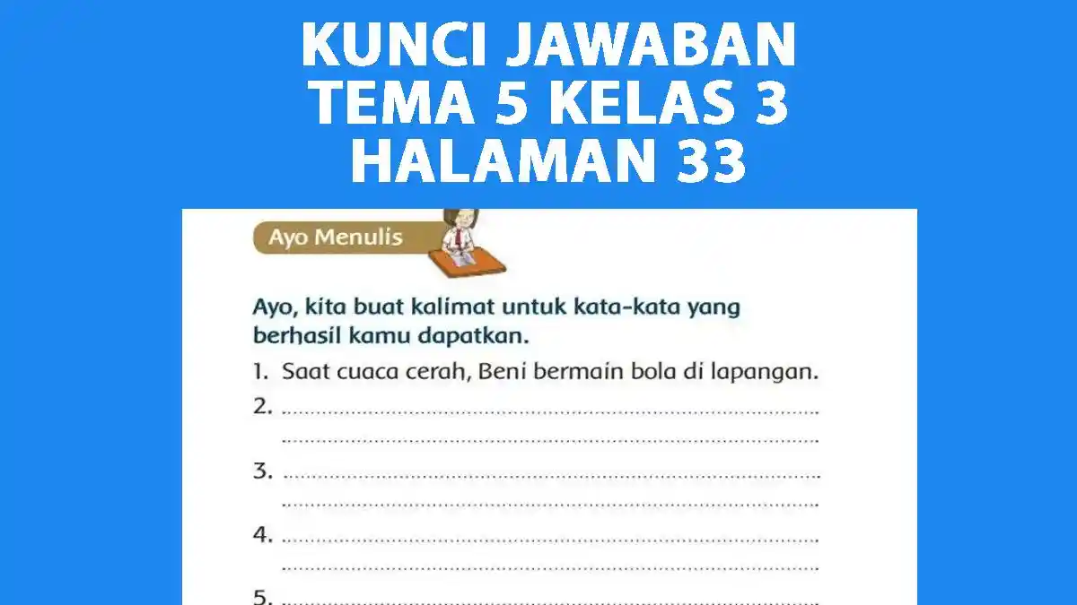 Kunci Jawaban Soal Kelas 3 Tema 5 Halaman 33, 35, 37 dan 38, Tulislah Pecahan Berikut Sesuai Gambar